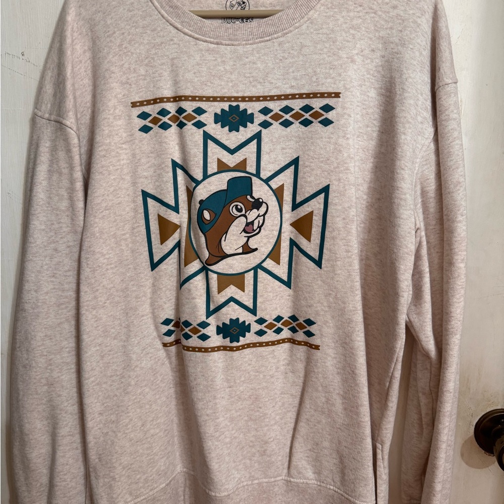 Buc-ee's Cream and Brown Crewneck Sweater